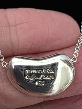 Tiffany & Co. Elsa Peretti Bean Pendant Necklace - Silver 925
